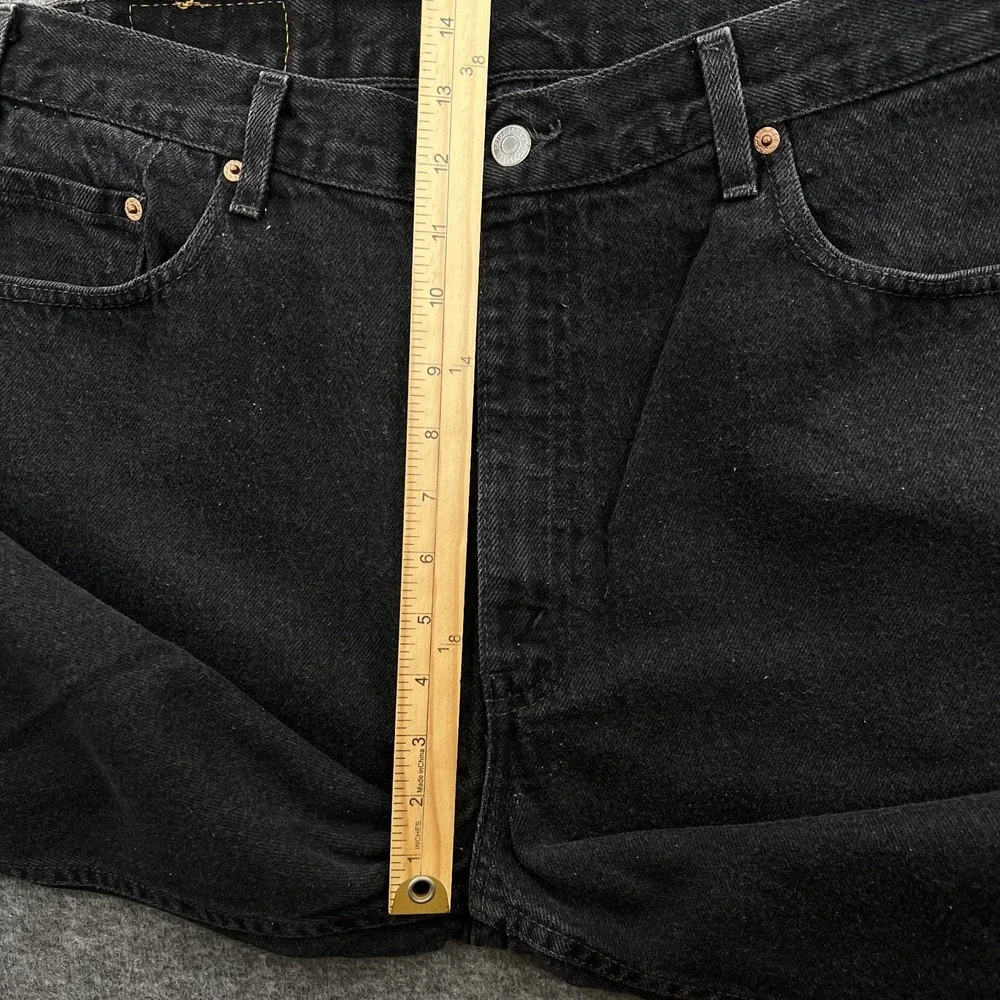 Vintage Levis 505 Jeans Mens 38 x 29 Black Faded Grunge Straight Leg Y2K Skater